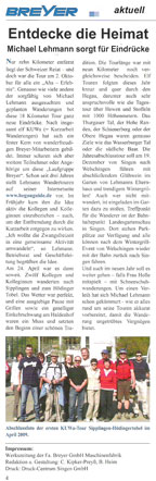 Pressestimmen: Artikel vom 03.September 2009 im Südkurier